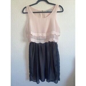 Chloe K polka dot Womens sheer Rose Ruffle Tiered Tank dress fairy whimsical
